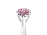 Platinum Fancy Pink Cushion  Solitaire Diamond Ring with Split Shank and Four-Prong Setting_17