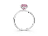 Platinum Fancy Pink Cushion  Solitaire Diamond Ring with a Classic Band and Four-Prong Setting 5