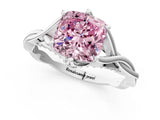 Platinum Fancy Pink Cushion  Solitaire Twist Band Six-Prong Setting 1