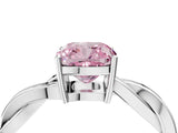 Platinum Fancy Pink Cushion  Solitaire Twisted Pave Diamond Ring with Four-Prong Setting_4