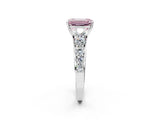 Platinum Fancy Pink Emerald Cut Brilliant Diamond Pavé Band with Six-Prong Setting_20