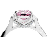 Platinum Fancy Pink Emerald Cut Brilliant Solitaire Diamond Ring with Channel Set Band and Bar Prong Setting_40