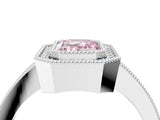 Platinum Fancy Pink Emerald Cut-Cut Diamond Halo Engagement Ring with Pave Band and Prong Setting_16