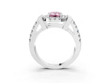 Platinum Fancy Pink Emerald Cut Cut Halo Split Shank Prong Set Ring_86