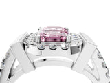 Platinum Fancy Pink Emerald Cut Cut Halo Split Shank Prong Set Ring_87