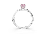 Platinum Fancy Pink Emerald Cut Diamond Engagement Ring with Side Stone Accents and Four-Prong Setting_27