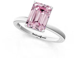 Platinum Fancy Pink Emerald Cut Diamond Solitaire Ring with Classic Band and Four-Prong Setting_13