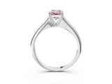 Platinum Fancy Pink Emerald Cut Solitaire Diamond Ring with Six-Prong Setting and Classic Band_23