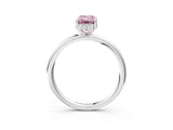 Platinum Fancy Pink Emerald  Solitaire Diamond Ring with a Classic Band and Four-Prong Setting 3