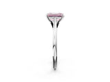 Platinum Fancy Pink Emerald  Solitaire Engagement Ring with Four-Prong Setting and Classic Band 2