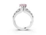 Platinum Fancy Pink Heart  Brilliant Solitaire with Side Stones on a Pave Band and Four-Prong Setting_27