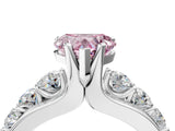 Platinum Fancy Pink Heart  Brilliant Solitaire with Side Stones on a Pave Band and Four-Prong Setting_28