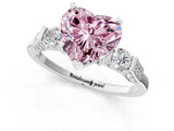 Platinum Fancy Pink Heart Cut Brilliant Three-Stone Pave Band with Four-Prong Setting_7