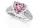 Platinum Fancy Pink Heart Cut Cut Diamond Channel Set Pave Band with Tension Prong Setting_7