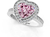 Platinum Fancy Pink Heart Cut-Cut Diamond Halo Engagement Ring with Pave Band and Prong Setting_13