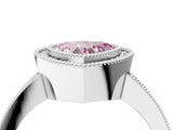 Platinum Fancy Pink Heart Cut-Cut Diamond Halo Engagement Ring with Pave Band and Prong Setting_16