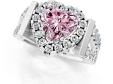 Platinum Fancy Pink Heart Cut Cut Halo Split Shank Prong Set Ring_13