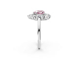 Platinum Fancy Pink Heart Cut Diamond Floral Double Halo Engagement Ring with Prong Setting_32