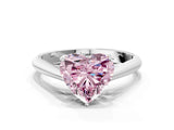 Platinum Fancy Pink Heart Cut Diamond Solitaire Engagement Ring with Cathedral Setting and Four-Prong Mount_18