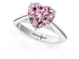 Platinum Fancy Pink Heart Cut Diamond Solitaire Engagement Ring with Cathedral Setting and Four-Prong Mount_19