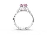 Platinum Fancy Pink Heart Cut Diamond Solitaire Engagement Ring with Cathedral Setting and Four-Prong Mount_21