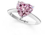 Platinum Fancy Pink Heart Cut Diamond Solitaire Engagement Ring with Classic Band and Four-Prong Setting_13