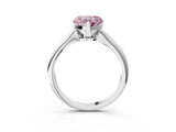 Platinum Fancy Pink Heart Cut Diamond Solitaire Engagement Ring with Classic Band and Four-Prong Setting_15