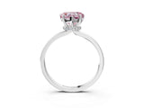 Platinum Fancy Pink Heart Cut Diamond Solitaire Ring with Classic Band and Four-Prong Setting_15