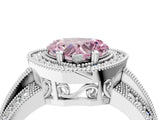 Platinum Fancy Pink Heart Cut Halo Diamond Engagement Ring with Pave Split Shank and Four-Prong Setting_10