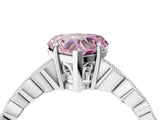 Platinum Fancy Pink Heart Cut Solitaire Diamond Ring with Infinity Twist Band and Four-Prong Setting_10