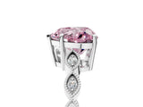 Platinum Fancy Pink Heart Cut Solitaire Diamond Ring with Infinity Twist Band and Four-Prong Setting_11