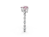 Platinum Fancy Pink Heart Cut Solitaire Diamond Ring with Infinity Twist Band and Four-Prong Setting_8