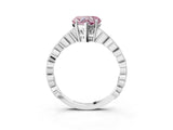 Platinum Fancy Pink Heart Cut Solitaire Diamond Ring with Infinity Twist Band and Four-Prong Setting_9