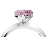 Platinum Fancy Pink Heart  Cut Solitaire Engagement Ring with Flat Band and Four-Prong Setting 4