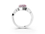 Platinum Fancy Pink Heart Cut Solitaire Intertwined Band Prong Setting Ring_9