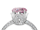 Platinum Fancy Pink Heart Cut Solitaire Split Shank Pave Diamond Engagement Ring with Four-Prong Setting_10