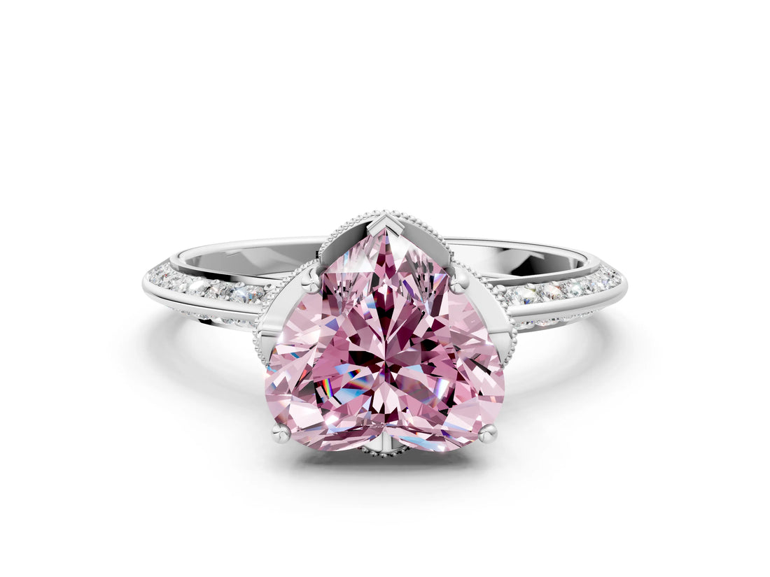 Platinum Fancy Pink Heart Cut Solitaire Split Shank Pave Diamond Engagement Ring with Four-Prong Setting_60