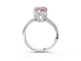 Platinum Fancy Pink Heart Cut Solitaire Split Shank Pave Diamond Engagement Ring with Four-Prong Setting_9