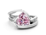 Platinum Fancy Pink Heart Cut Solitaire Tension-Set Diamond Split Shank Ring_30