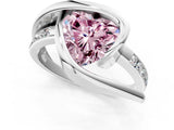 Platinum Fancy Pink Heart Cut Solitaire Tension-Set Diamond Split Shank Ring_31