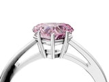 Platinum Fancy Pink Heart  Solitaire Diamond Ring with Split Shank and Four-Prong Setting_16