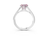 Platinum Fancy Pink Heart  Solitaire Engagement Ring with Four-Prong Setting and Classic Band 4