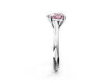 Platinum Fancy Pink Heart  Solitaire Engagement Ring with Six-Prong Setting and Classic Band 3