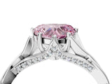 Platinum Fancy Pink Heart  Solitaire Twist Band Six-Prong Setting 5