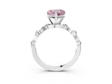 Platinum Fancy Pink Heart  Solitaire Twisted Band with Prong Setting 3