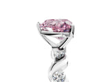 Platinum Fancy Pink Heart  Solitaire Twisted Band with Prong Setting 5