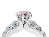 Platinum Fancy Pink Marquise  Brilliant Solitaire with Side Stones on a Pave Band and Four-Prong Setting_16