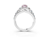 Platinum Fancy Pink Marquise Cut Brilliant Diamond Pavé Band with Six-Prong Setting_27