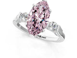Platinum Fancy Pink Marquise Cut Brilliant Three-Stone Pave Band with Four-Prong Setting_13