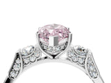 Platinum Fancy Pink Marquise Cut Brilliant Three-Stone Pave Band with Four-Prong Setting_16